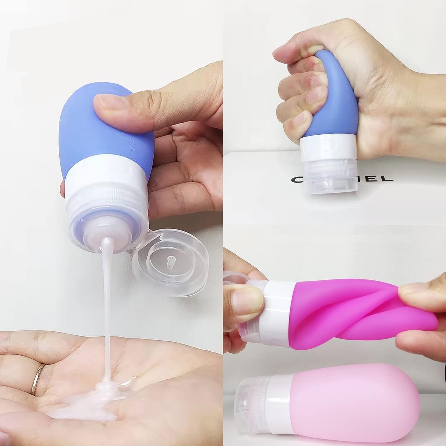 4-Pack Squeeze Salad Dressing Bottles with Leak-Proof Design