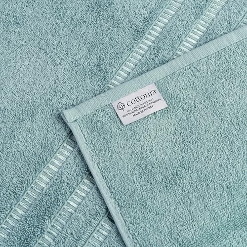 Luxury Cotton Washcloths 13x13 Soft Quick-Dry Turkish Cotton Towels Meadow Green