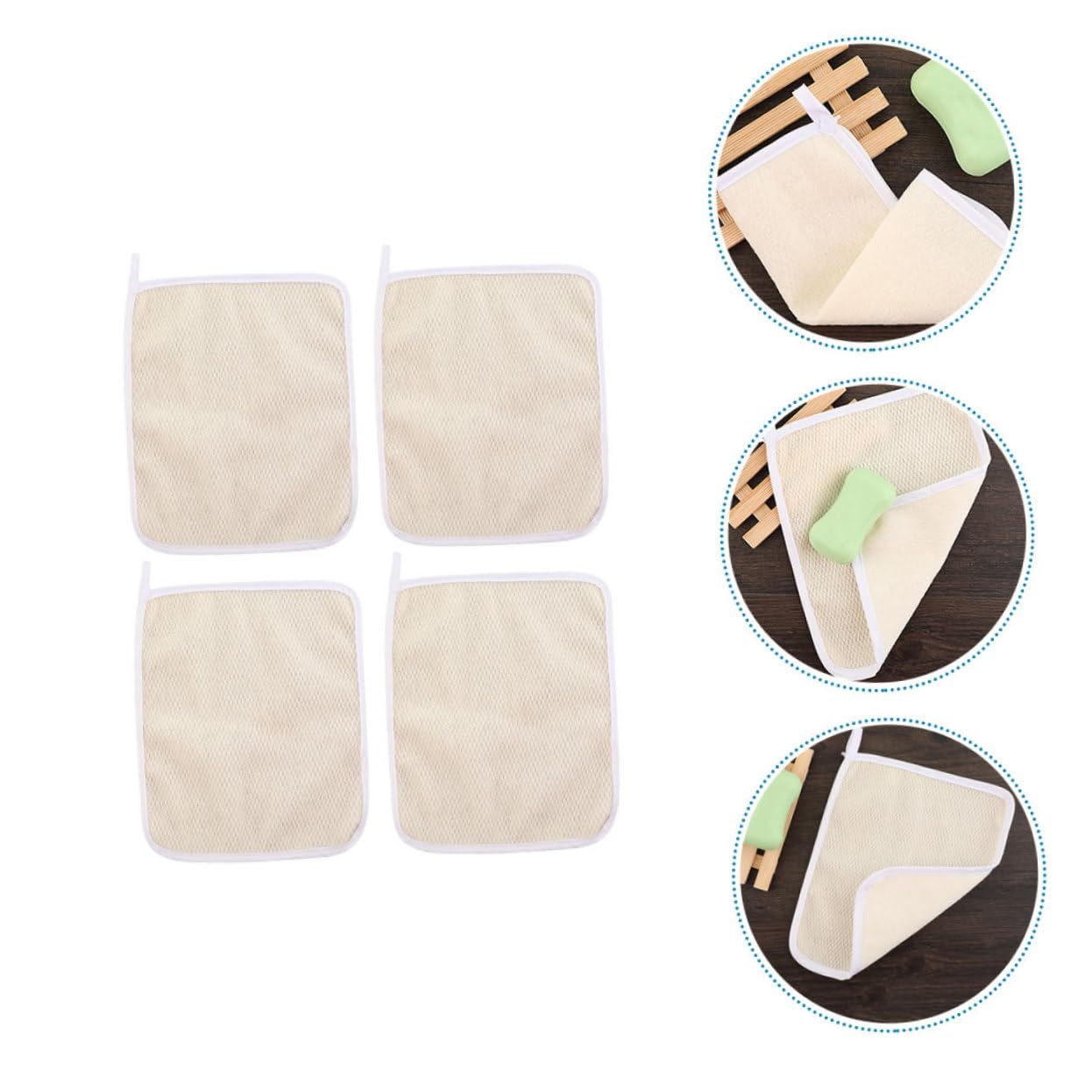 4-Piece Exfoliating Body Scrub Towels for Smooth Skin