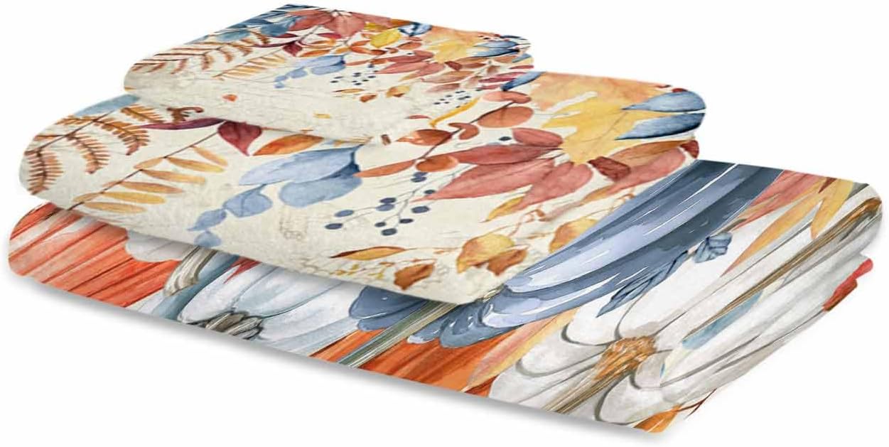 Smile Sunflower Fall Plant Bathroom Towels Set