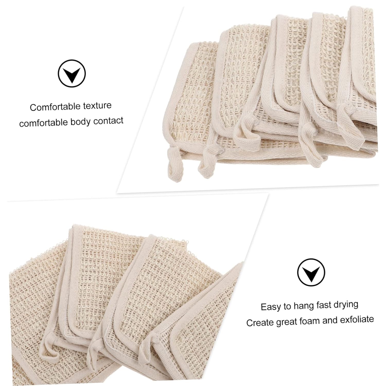VICASKY 5pcs Exfoliating Bath Towels for Deep Cleaning and Gentle Skin Care