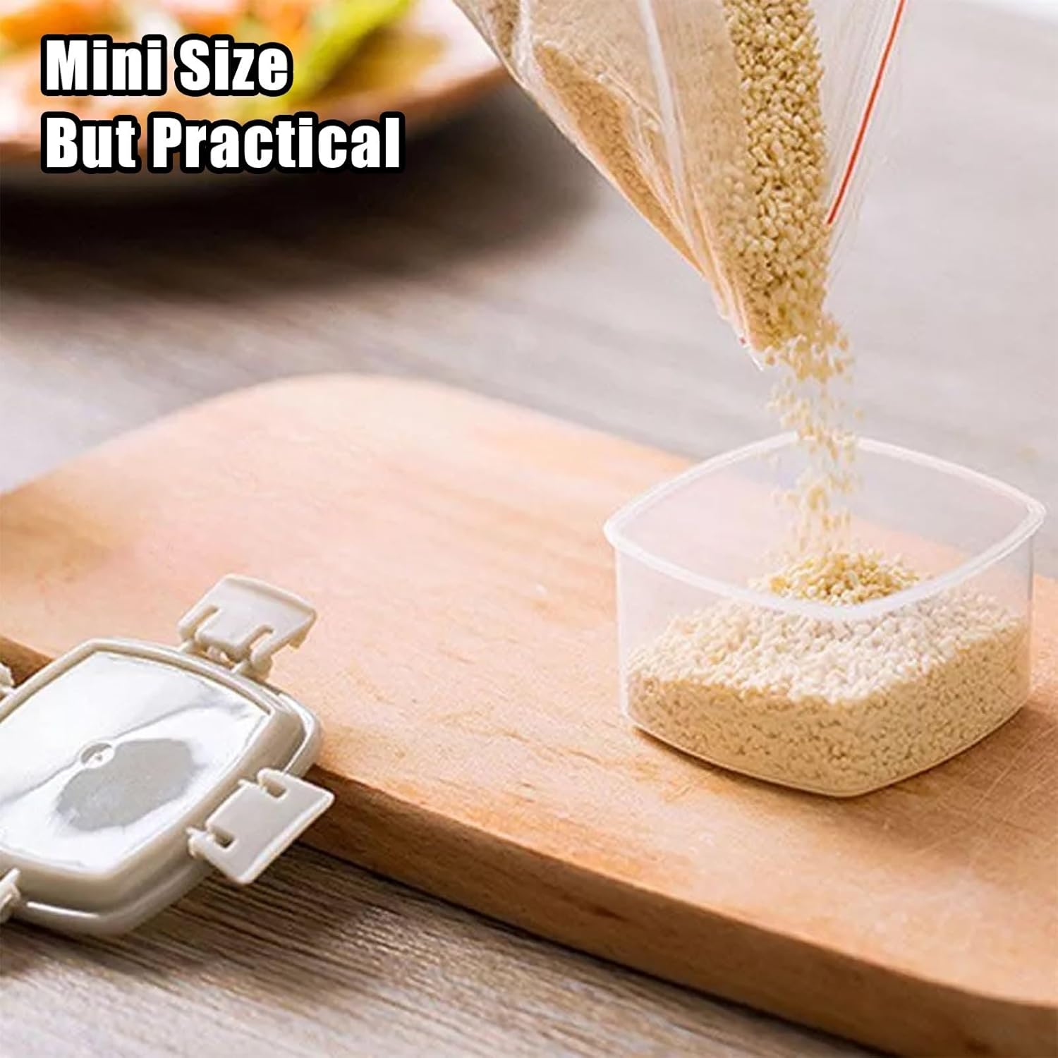 Mini Transparent Food Storage Containers with Leak-Proof Lid 4Pcs