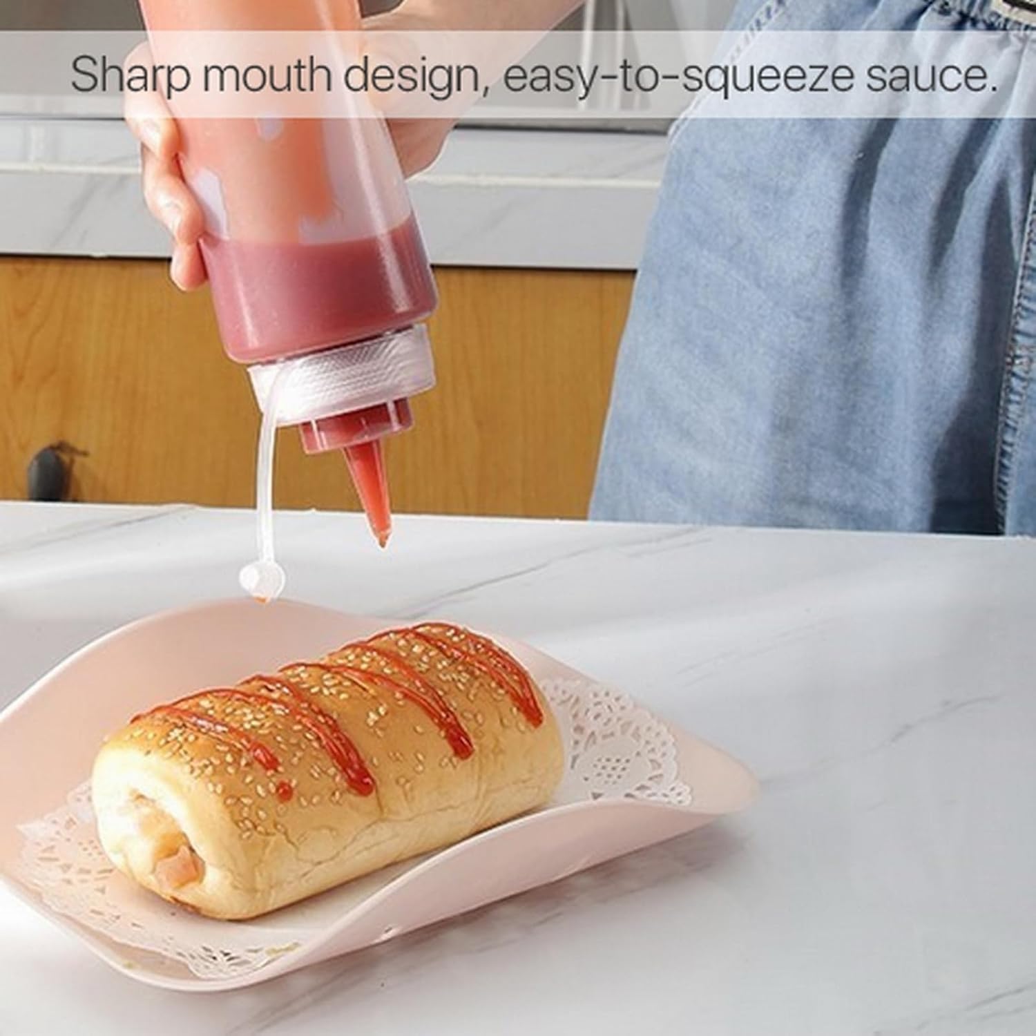 3-PIECE REusable SQUEEZE BOTTLES LEAK-PROOF MEASURING CAPS FOOD-GRADE KITCHEN ESSENTIALS