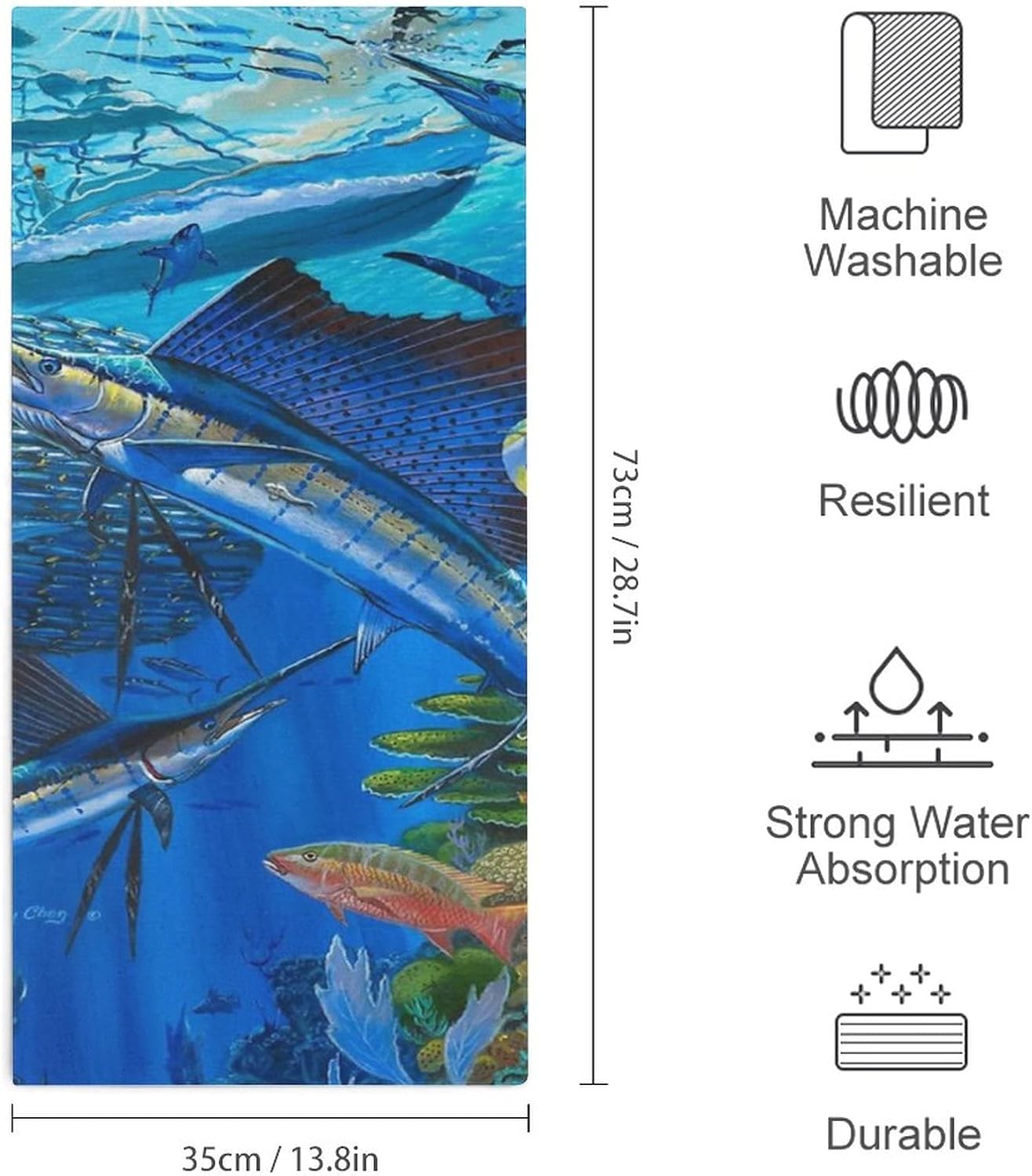 Stilvoll Sailfish Design Washcloths for Bathroom Kitchen Hotel