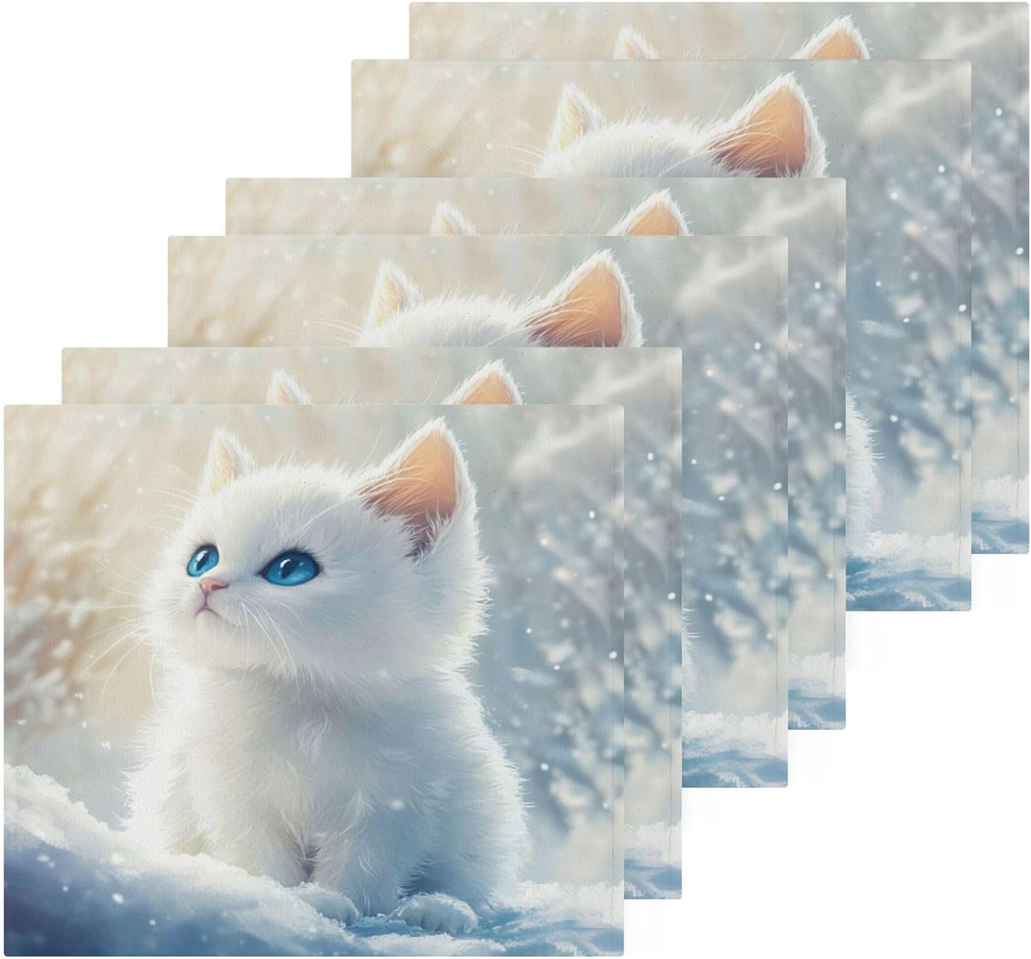 Qilmy Cute Kitten Washcloths Soft Absorbent and Durable for Your Bathroom