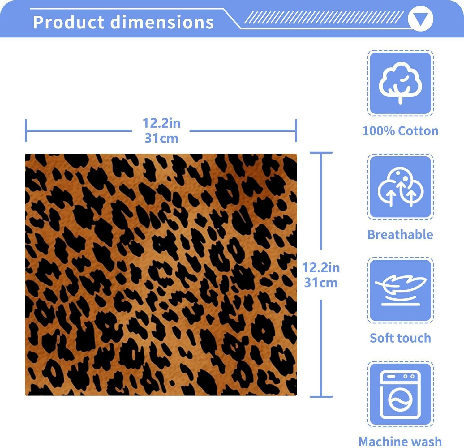 Leopard Print Reusable Washcloths Set