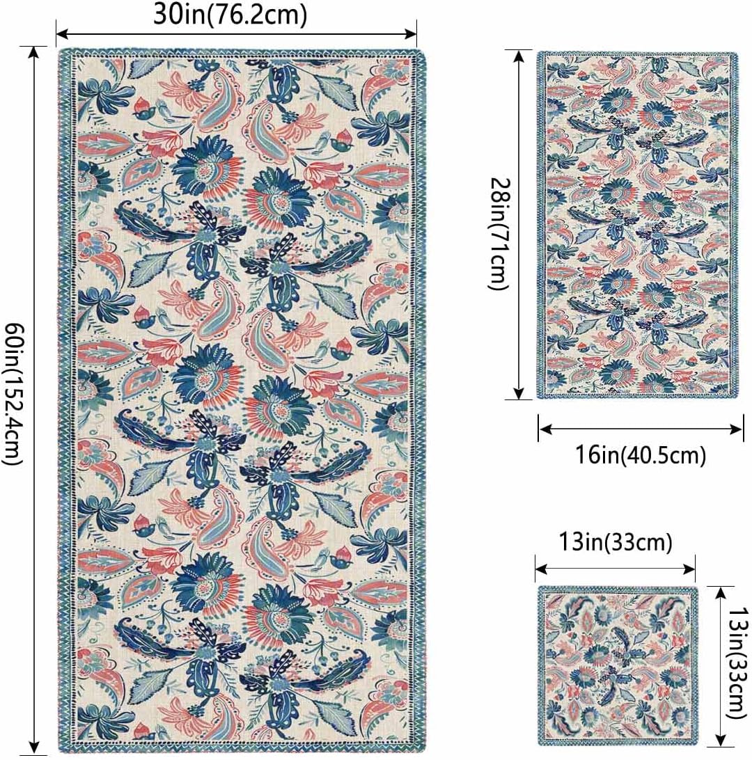 Retro Blue Paisley Bath Towels Set