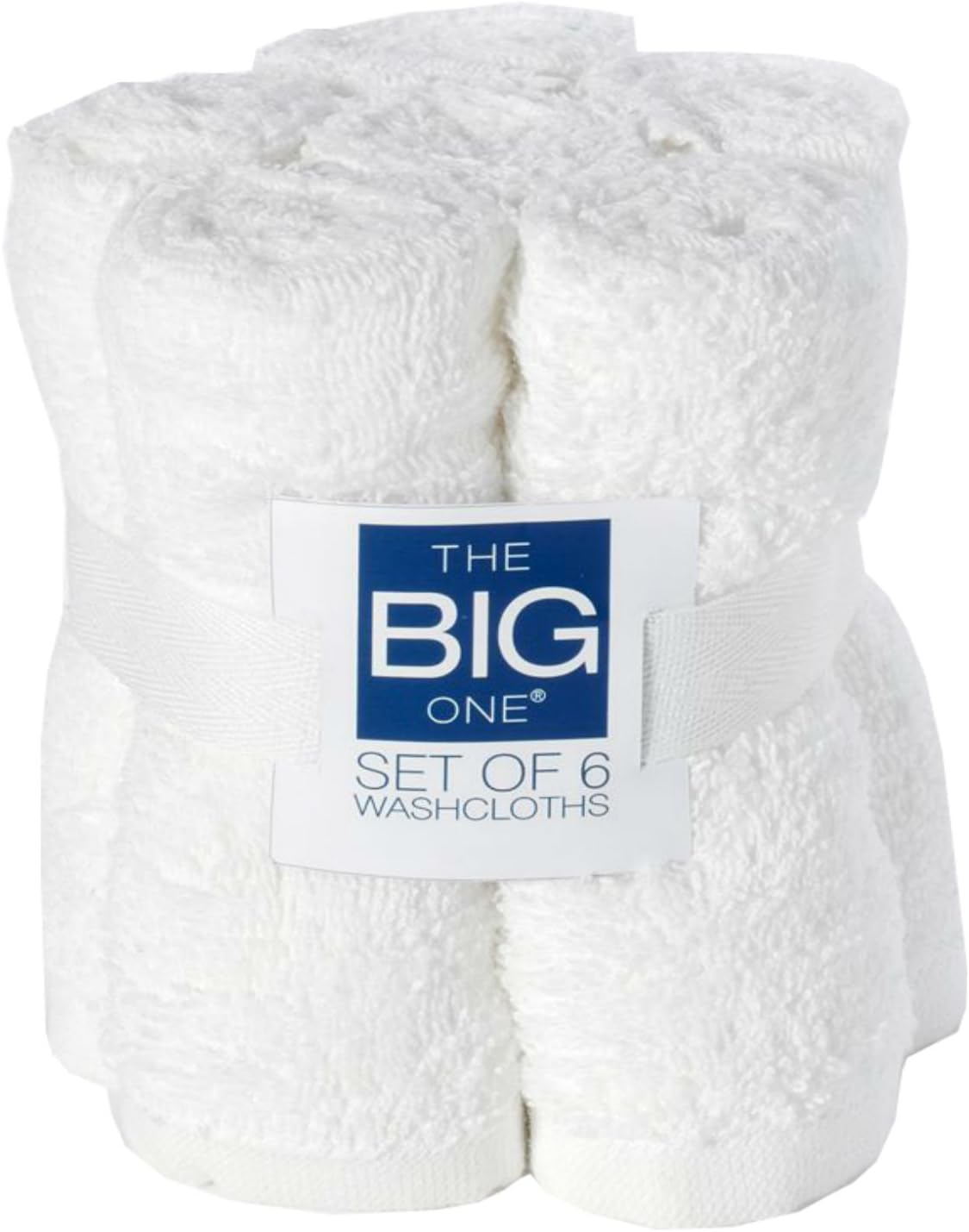 The Big One 6-Piece Solid Washcloth Set White