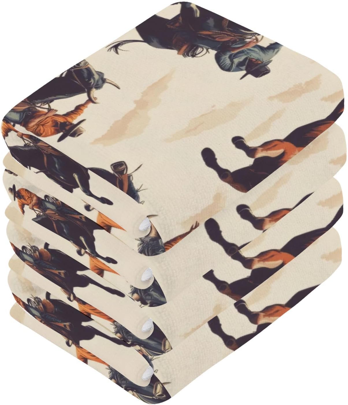 Kigai Cowboys Rodeo Face Towels Soft Absorbent 12x12