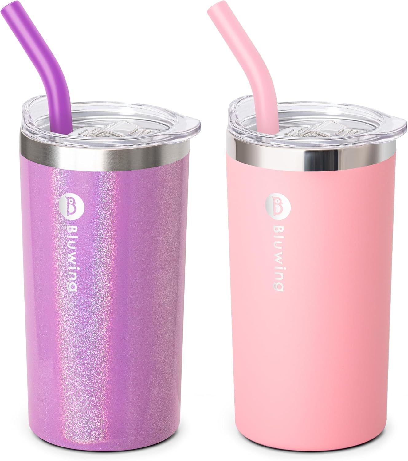 12oz Double Wall Spill-Proof Tumbler Glitter PurplePink