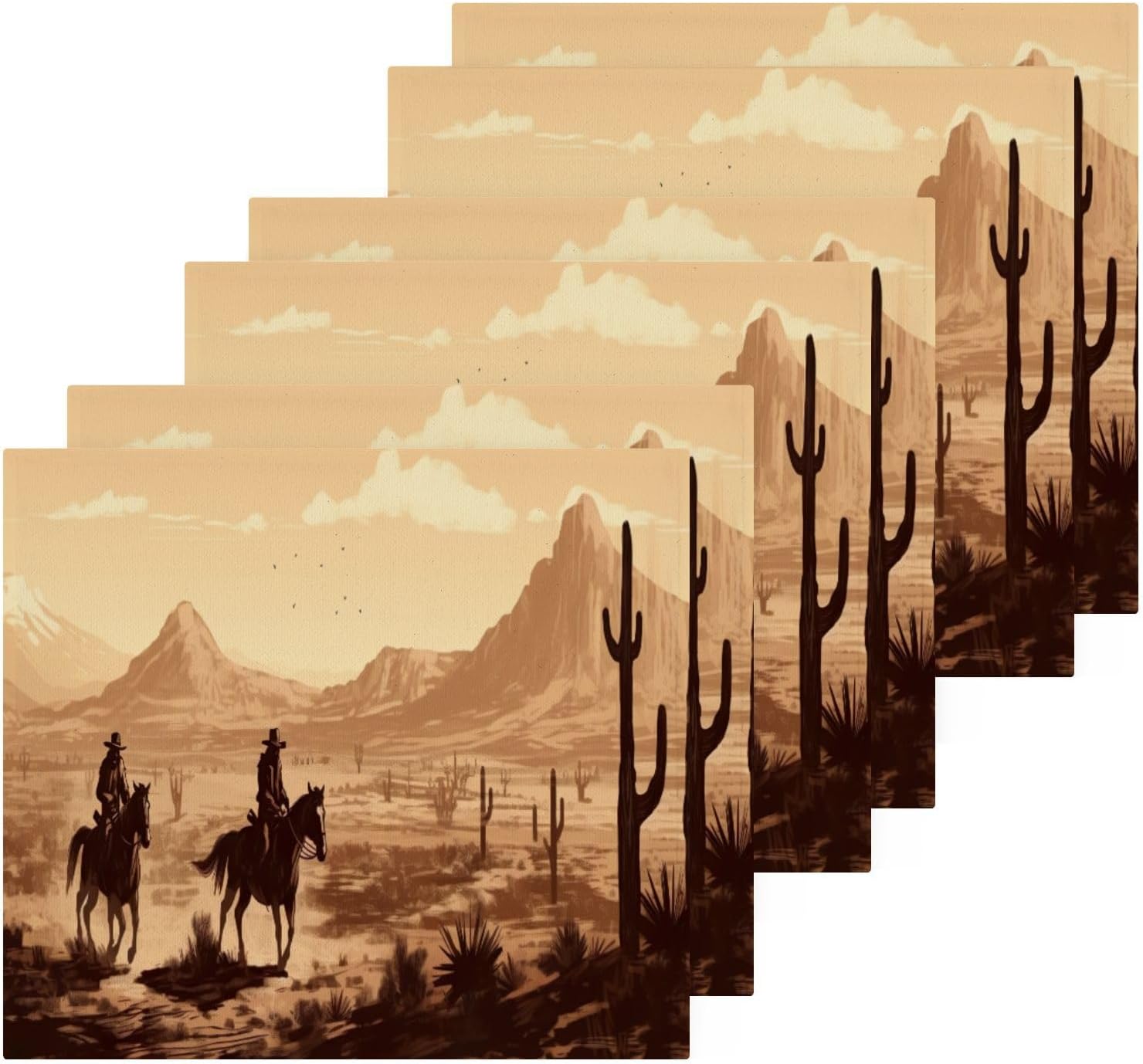 Xigua Western Cowboy Washcloths Absorbent Soft 10x10