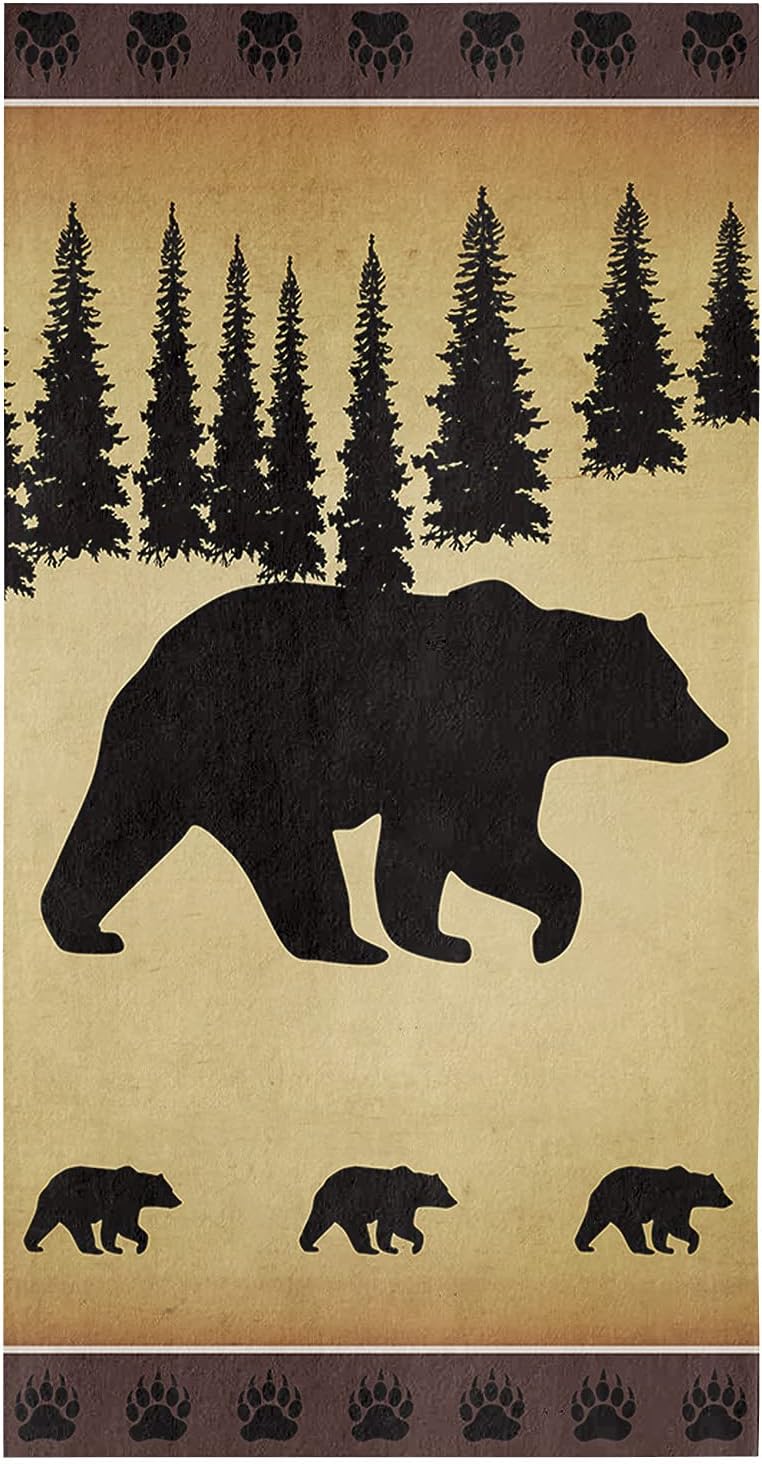 Retro Polar Bear Microfiber Kitchen Towels Set