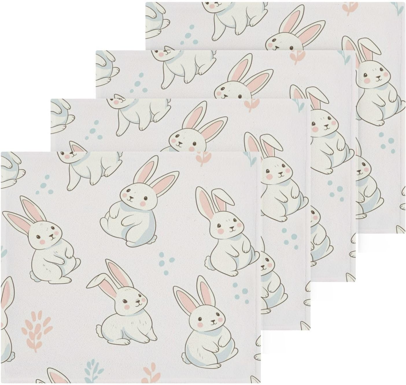 Soft Rabbits Washcloth Set 12x12 - Home Gym Travel