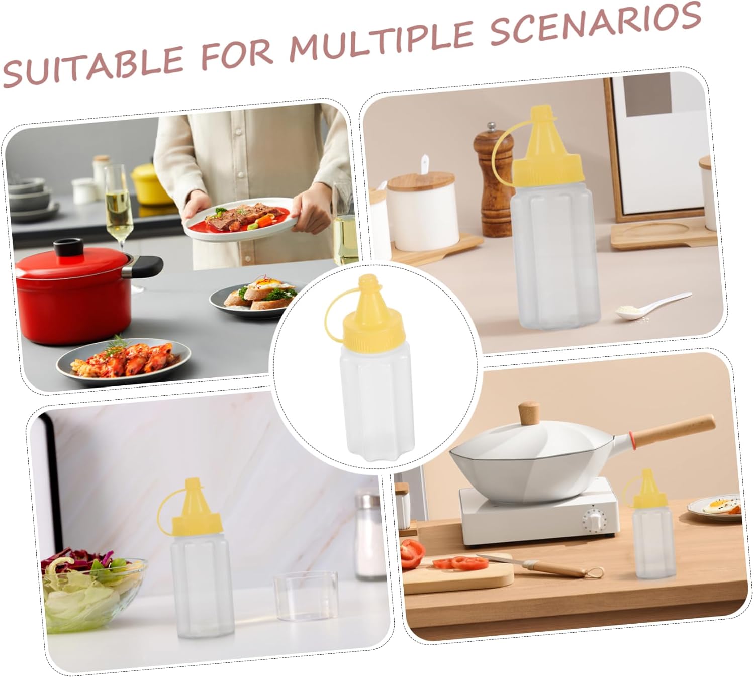 Convenient 4-Piece Salad Dressing Containers Set for Outside