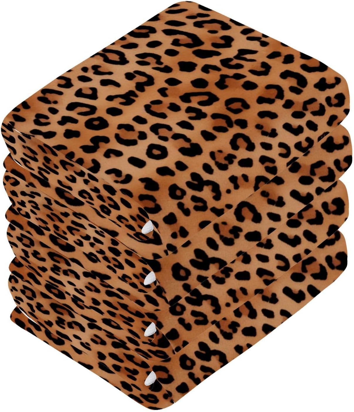 Leopard Print Cotton Washcloths