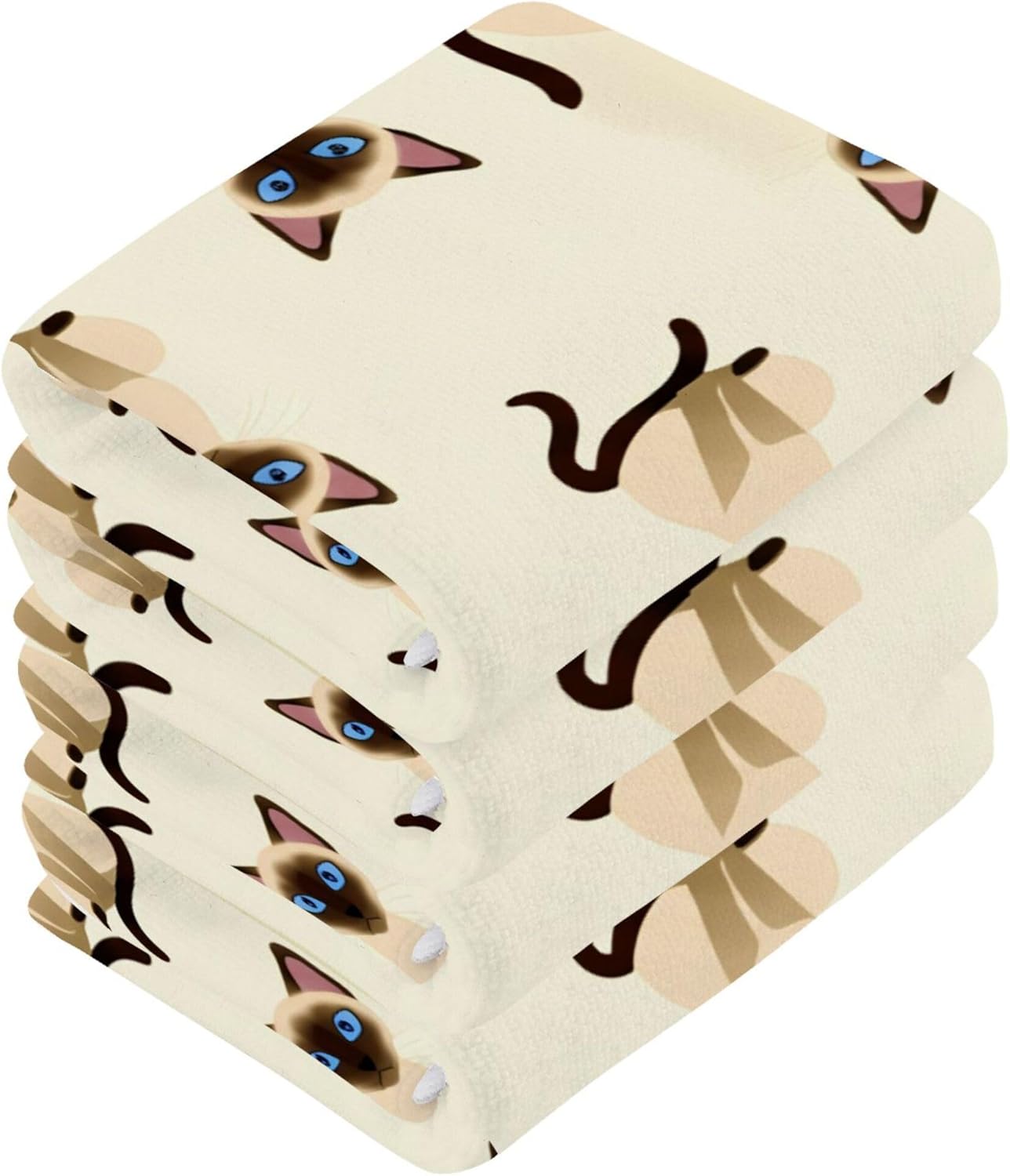 Burbuja Siamese Cats 4 Pack Washcloths - Soft Absorbent