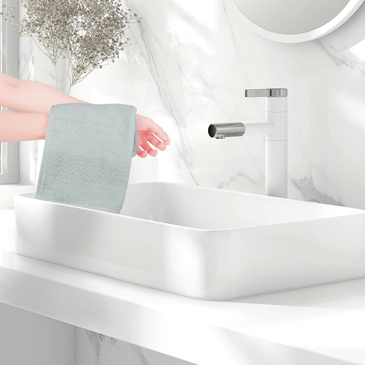 Striped Cotton Bath Washcloths