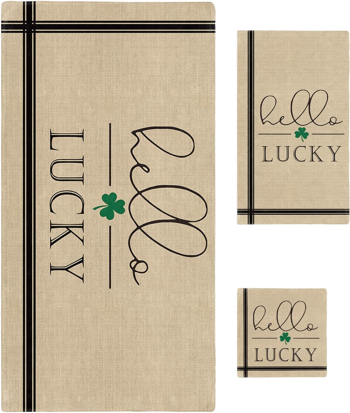Anzona St Patricks Day 3 Piece Bath Towel Set