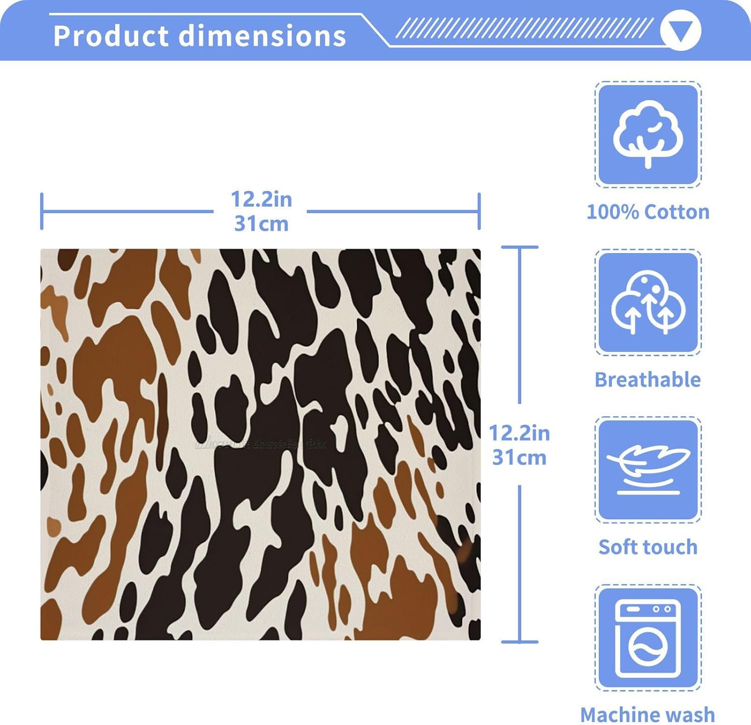 Xigua Cow Print Washcloths