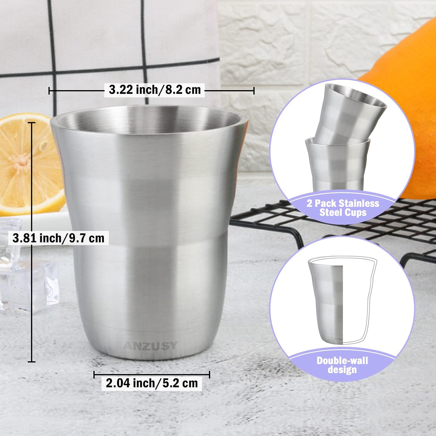 Shatter-Proof Steel Cups - 88oz Refreshing Cold Hot Drink Tumbler