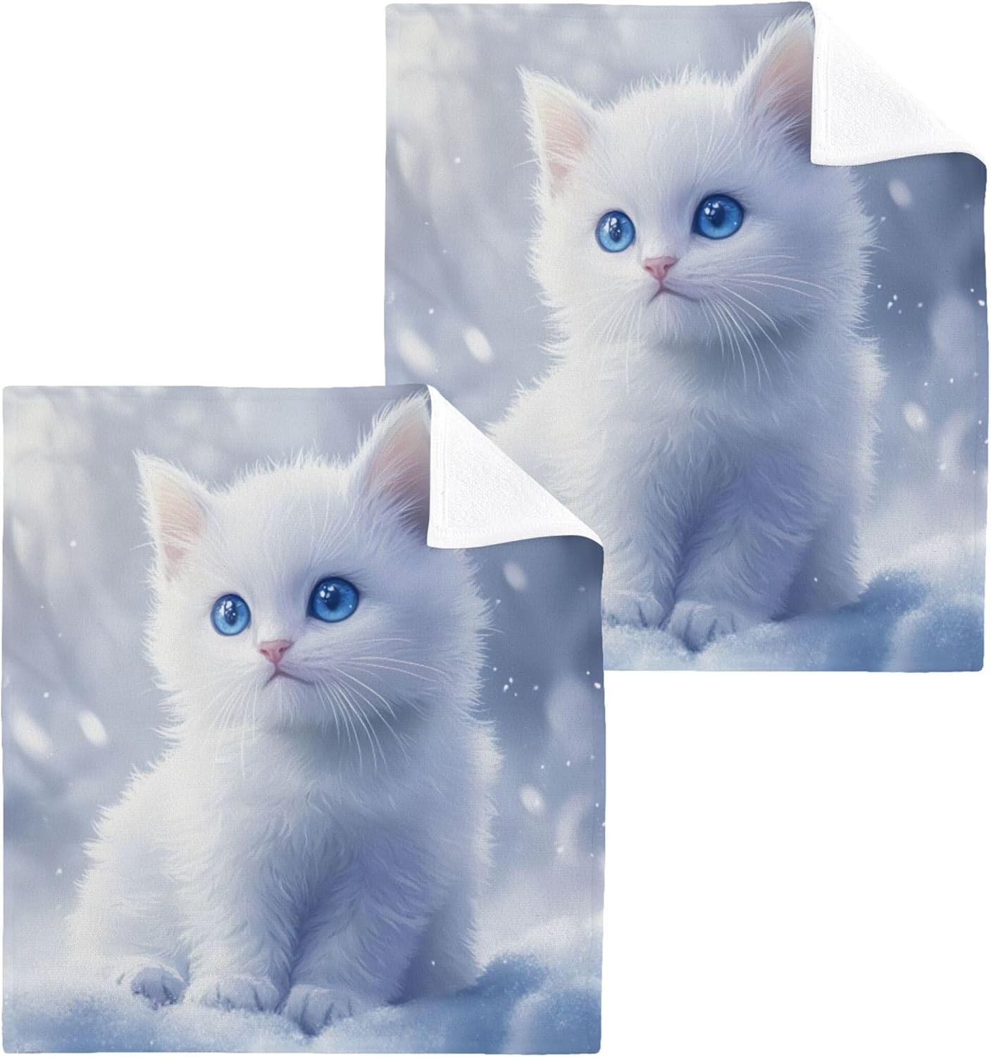 Qilmy Cute Kitten Washcloth 4-Pack