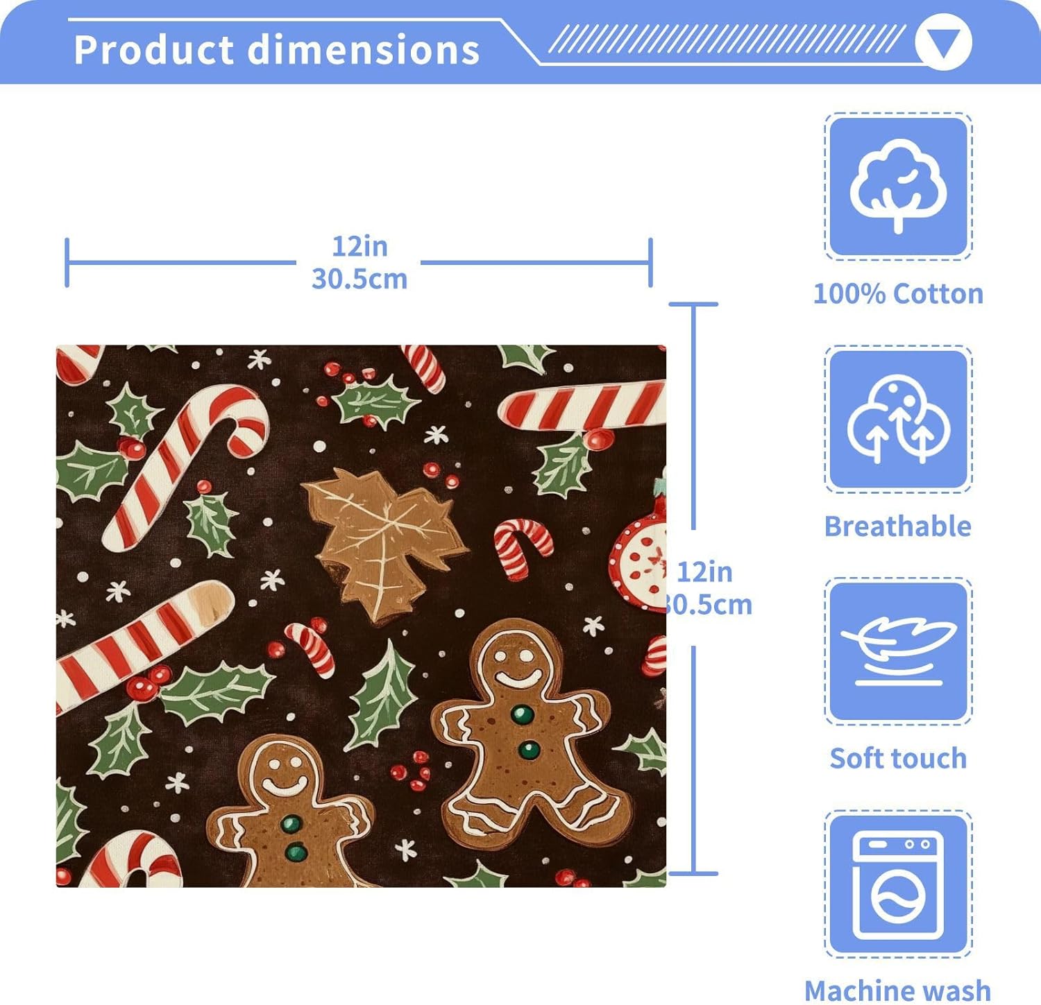 Perfect Gift - Christmas Cookie Washcloth Set for Family Friends