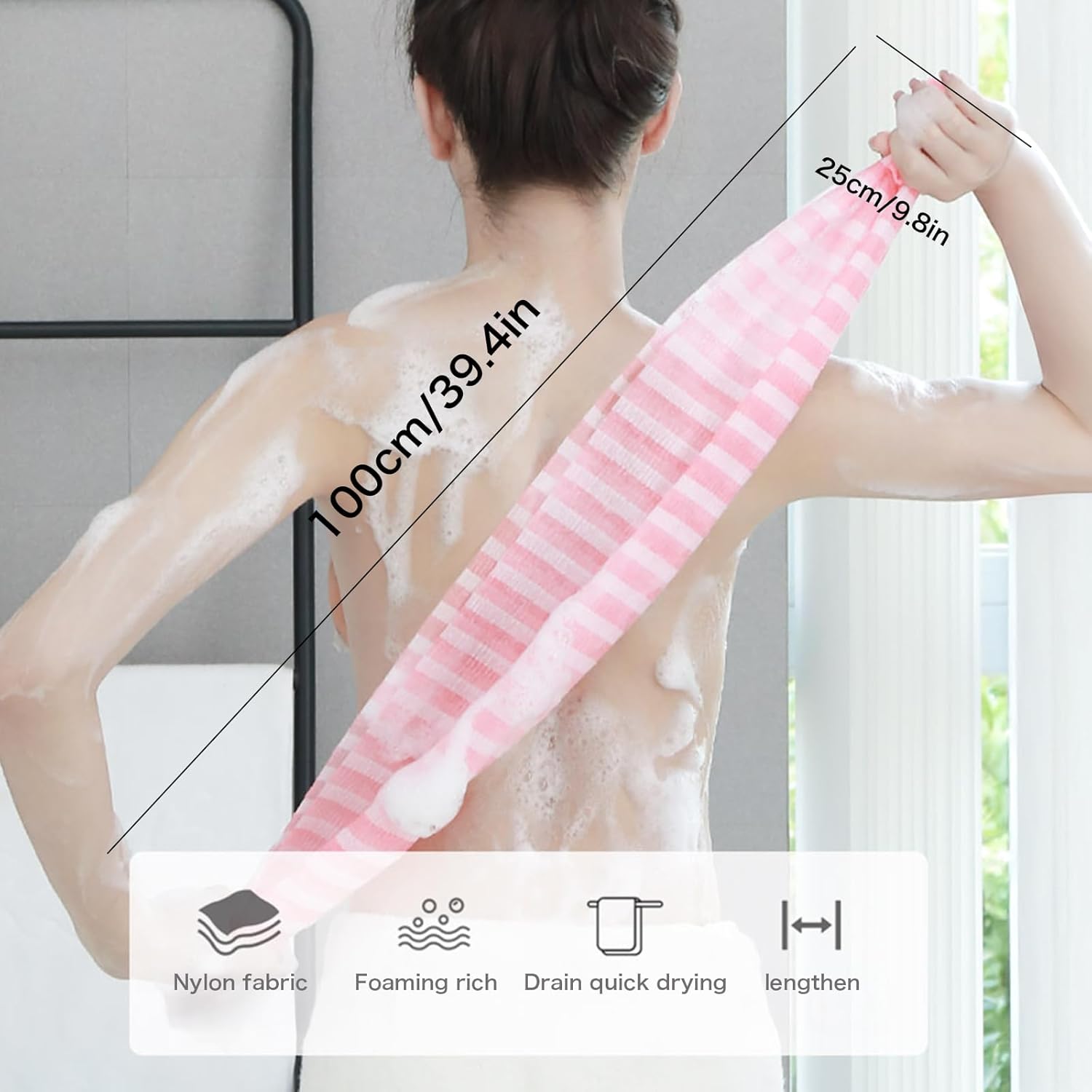 4-Piece Exfoliating Body Scrub Towels for Men Women