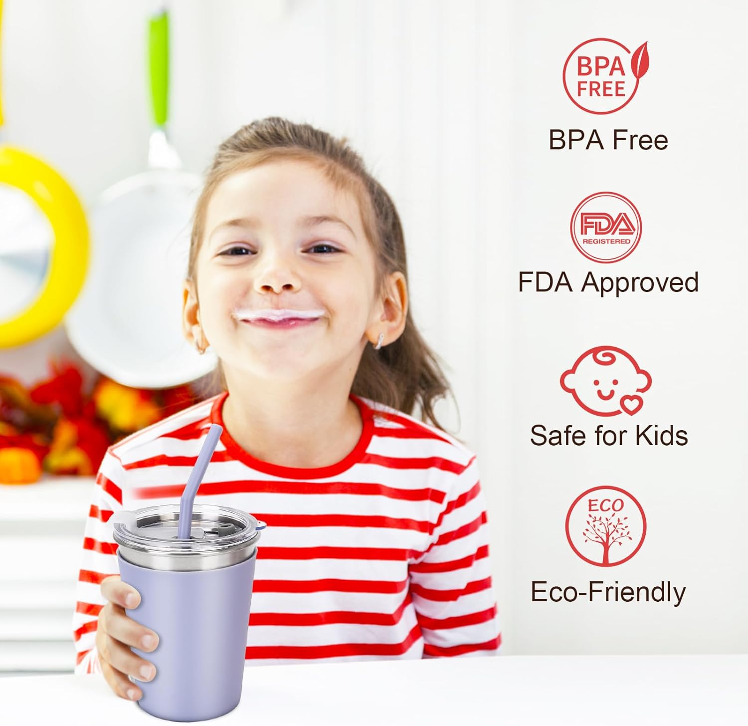 Sturdy Spill-Proof Kids Sippy Cups with Silicone Straws