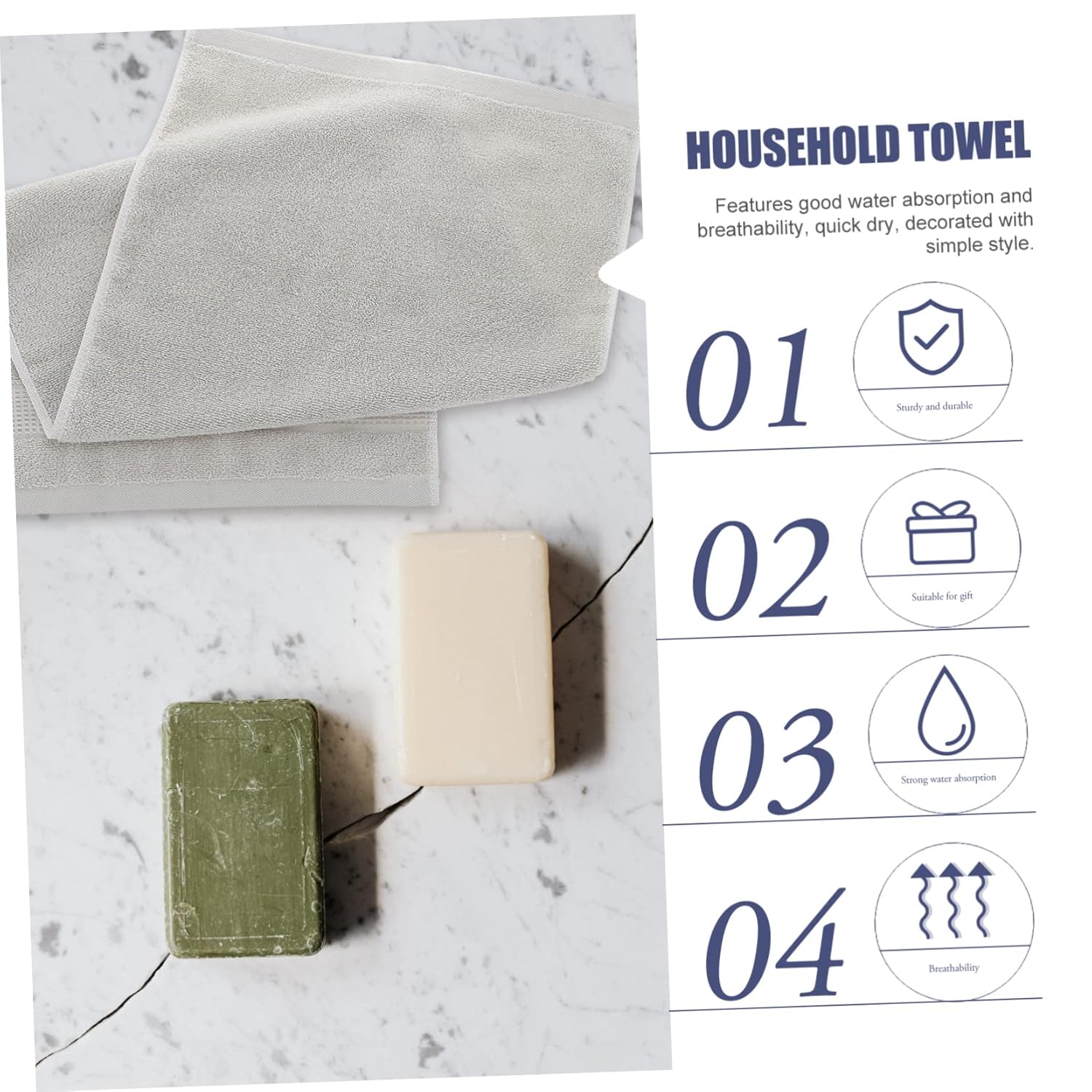 MUSISALY Ultra-Soft Cotton Washcloths