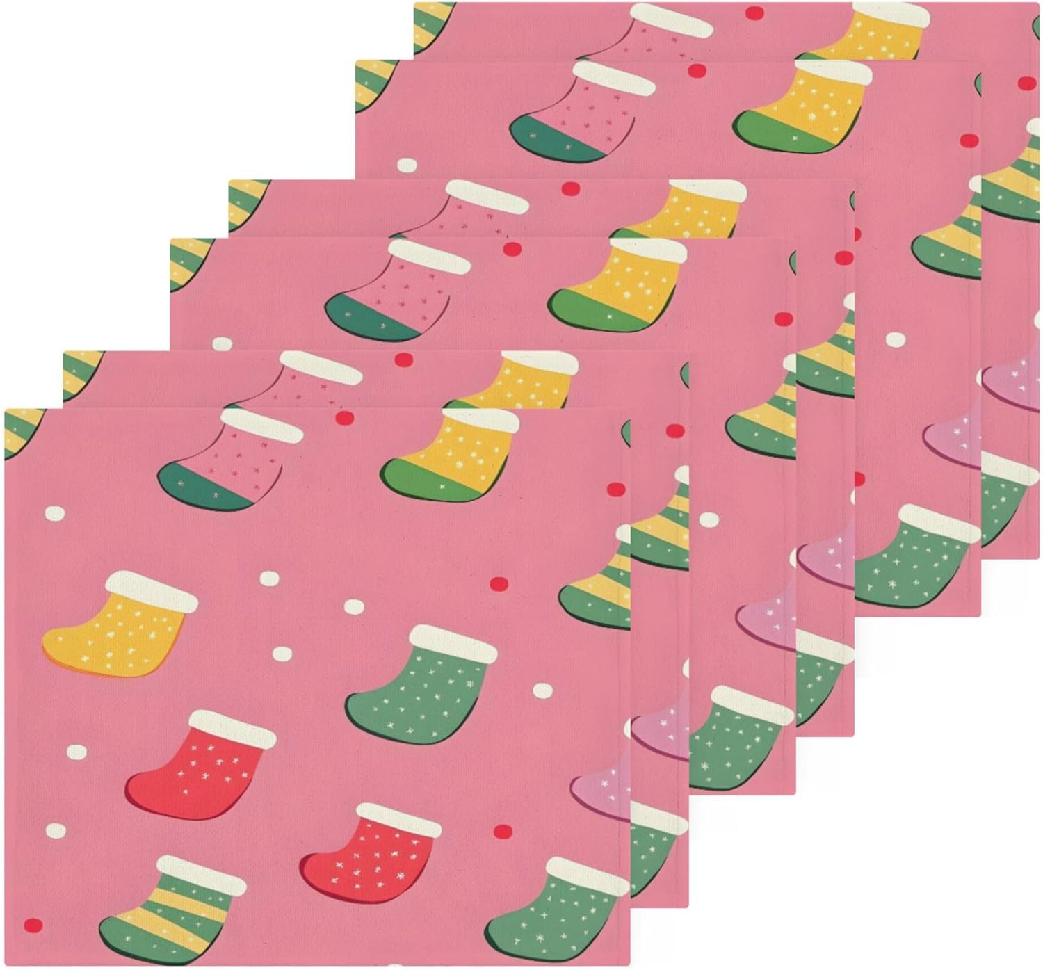 Xigua Christmas Socks Washcloths Set - Multi-Purpose 2-12 Pack - Fast Drying Stylish