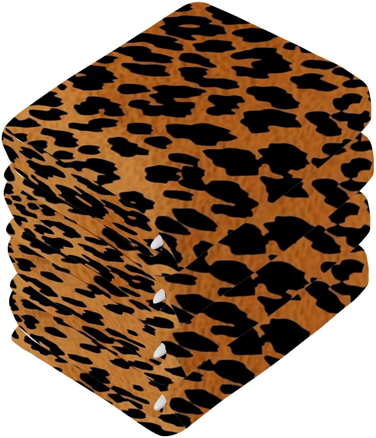 Leopard Print Reusable Washcloths Set
