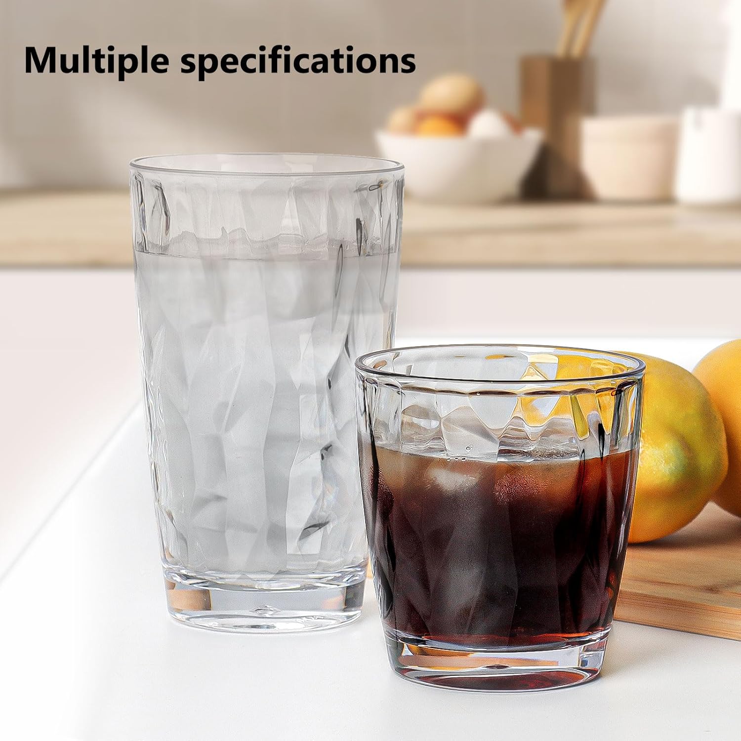 Topsky Reusable Plastic Cups Shatter-Proof Unbreakable Tumblers 10-16 oz