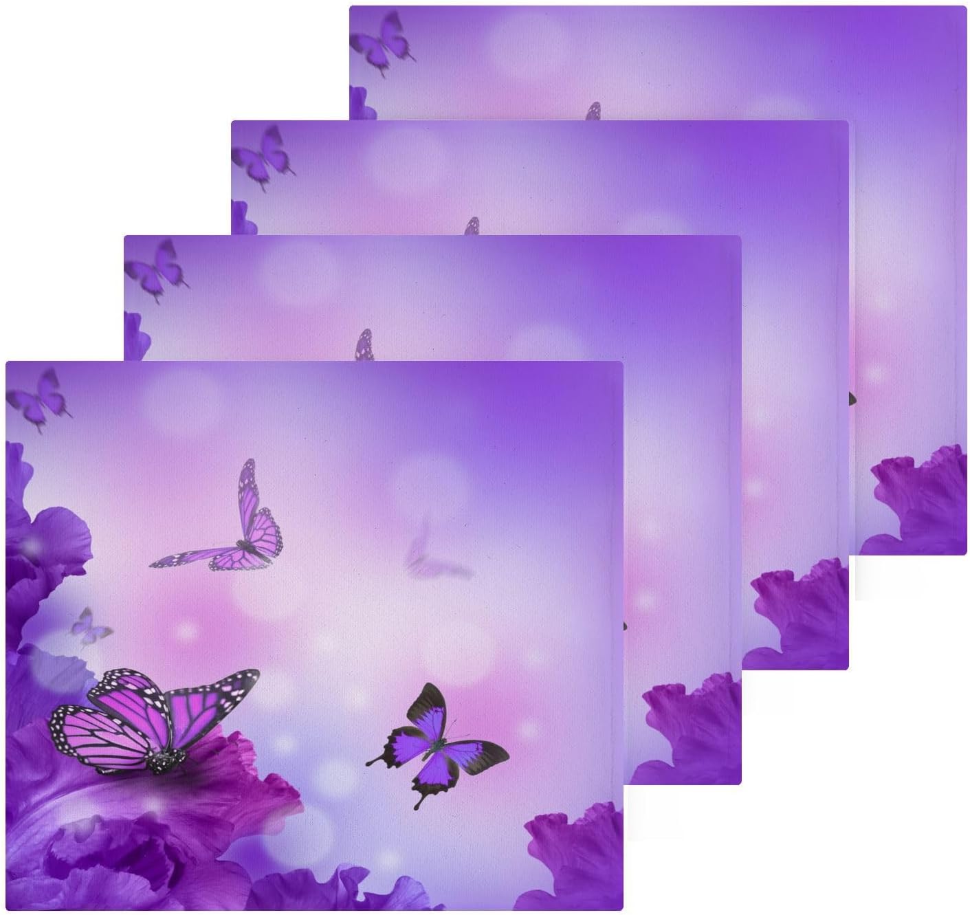 Stunning Butterfly Washcloth Set for Face Hand and Spa Use
