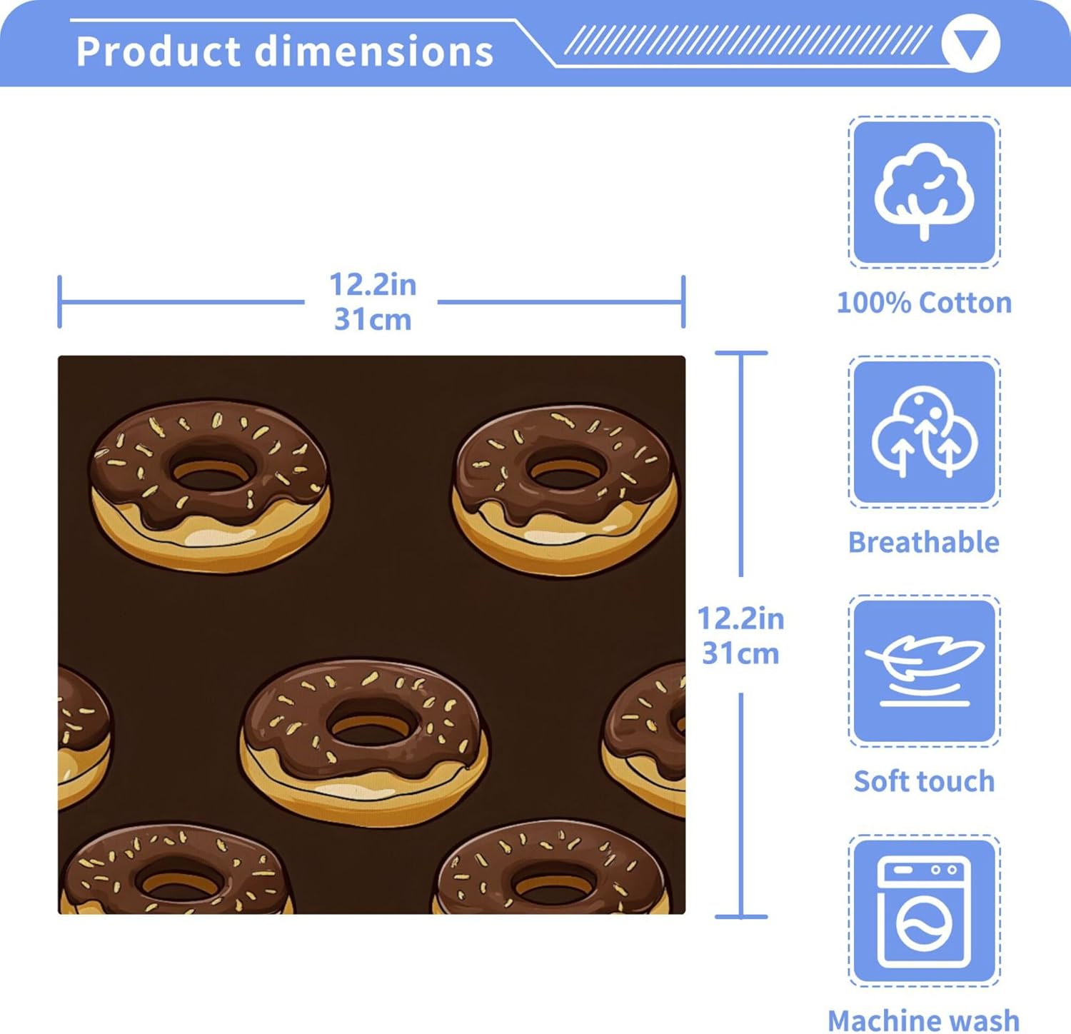 Xigua Chocolate Doughnut Washcloth Set - Fast Drying Towels