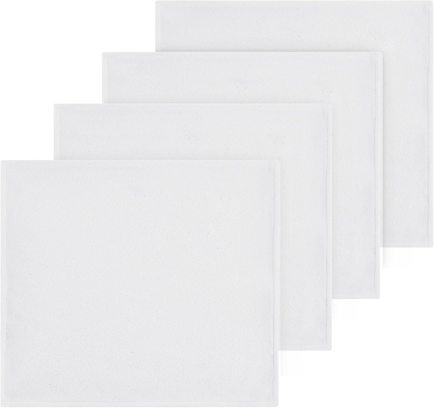 2Pcs White WashclothsQuick Drying Absorbent Soft Bathroom Towels