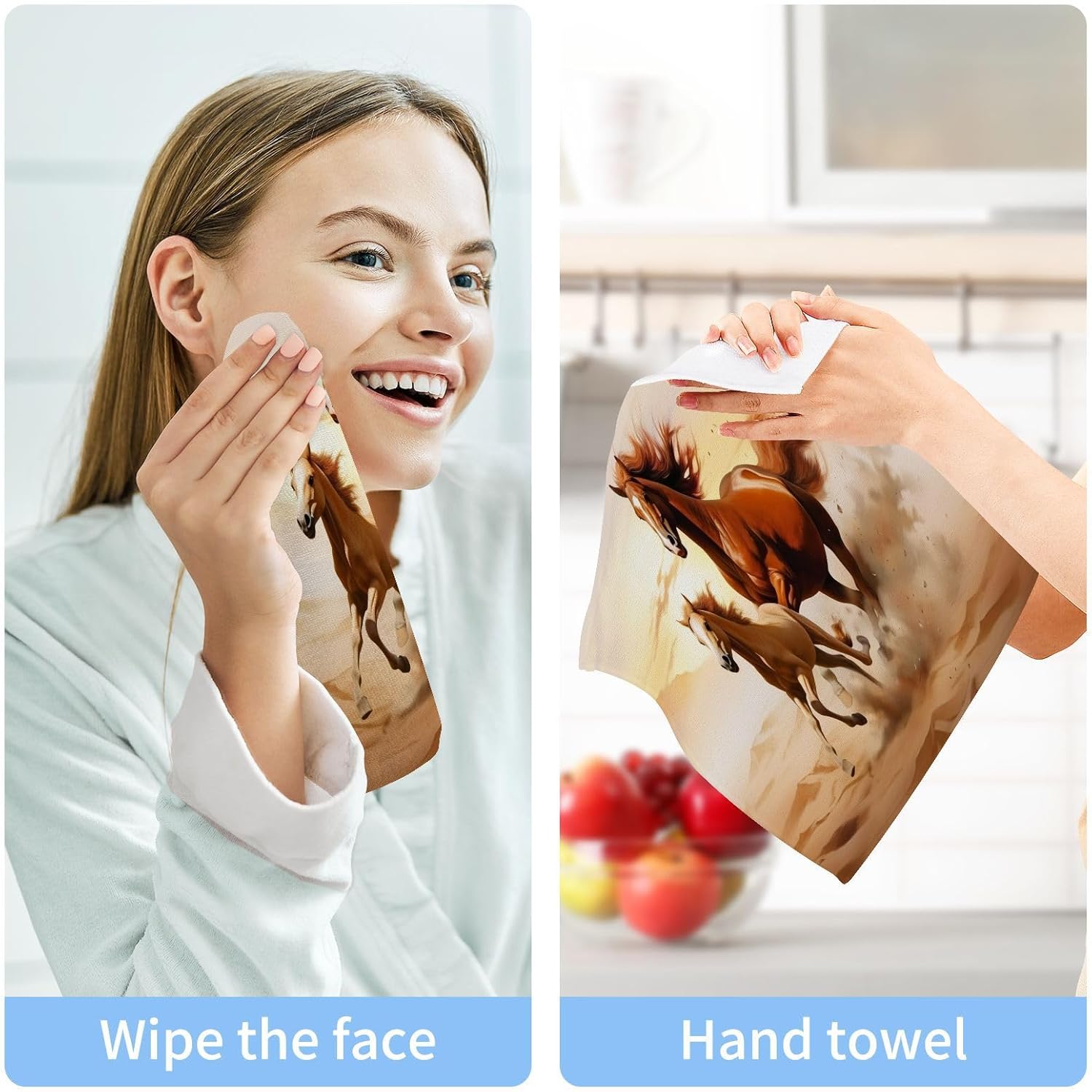 Horse Washcloths for Babies Soft Cotton Face Towels