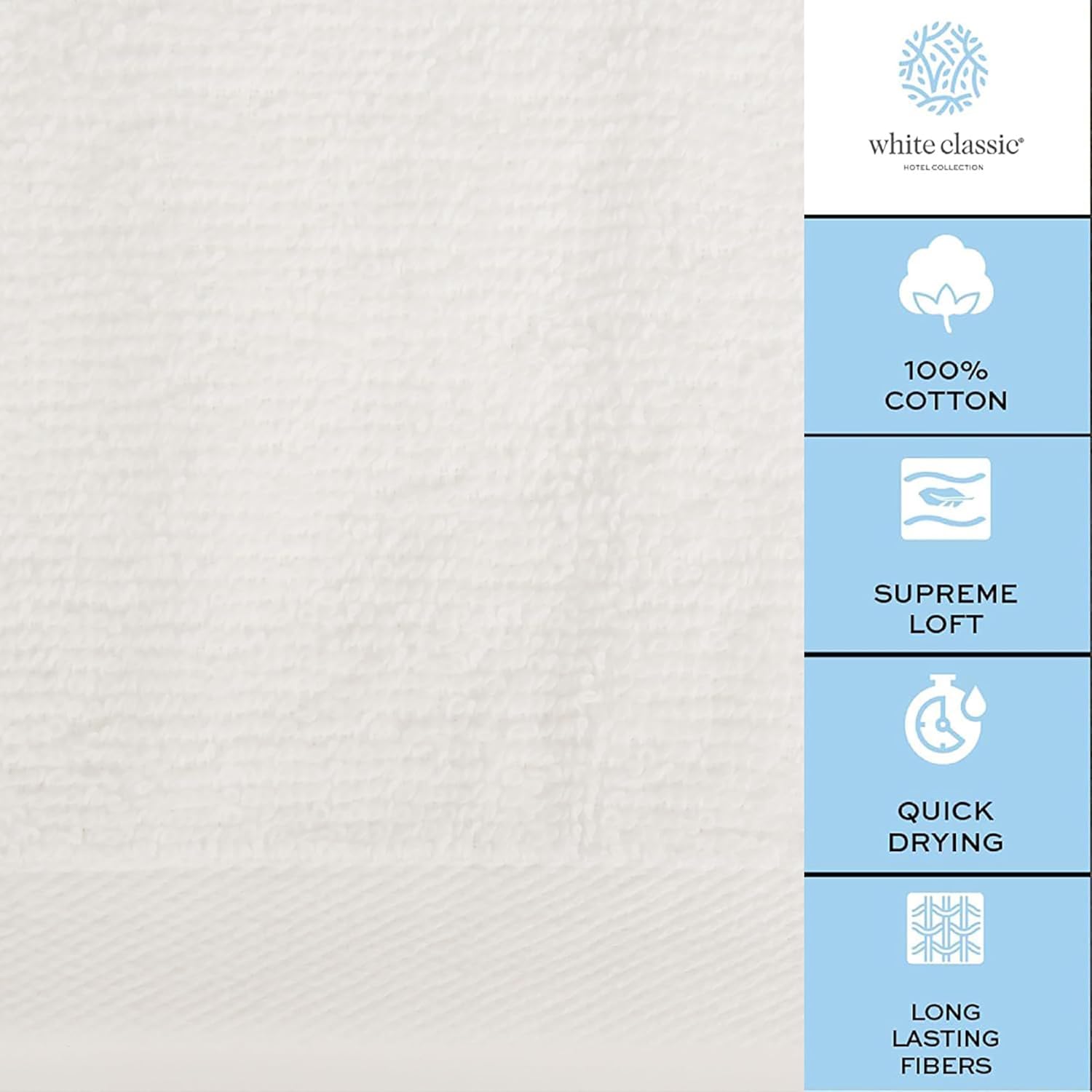 100 Cotton Soft Absorbent and Quick-Drying Washcloths