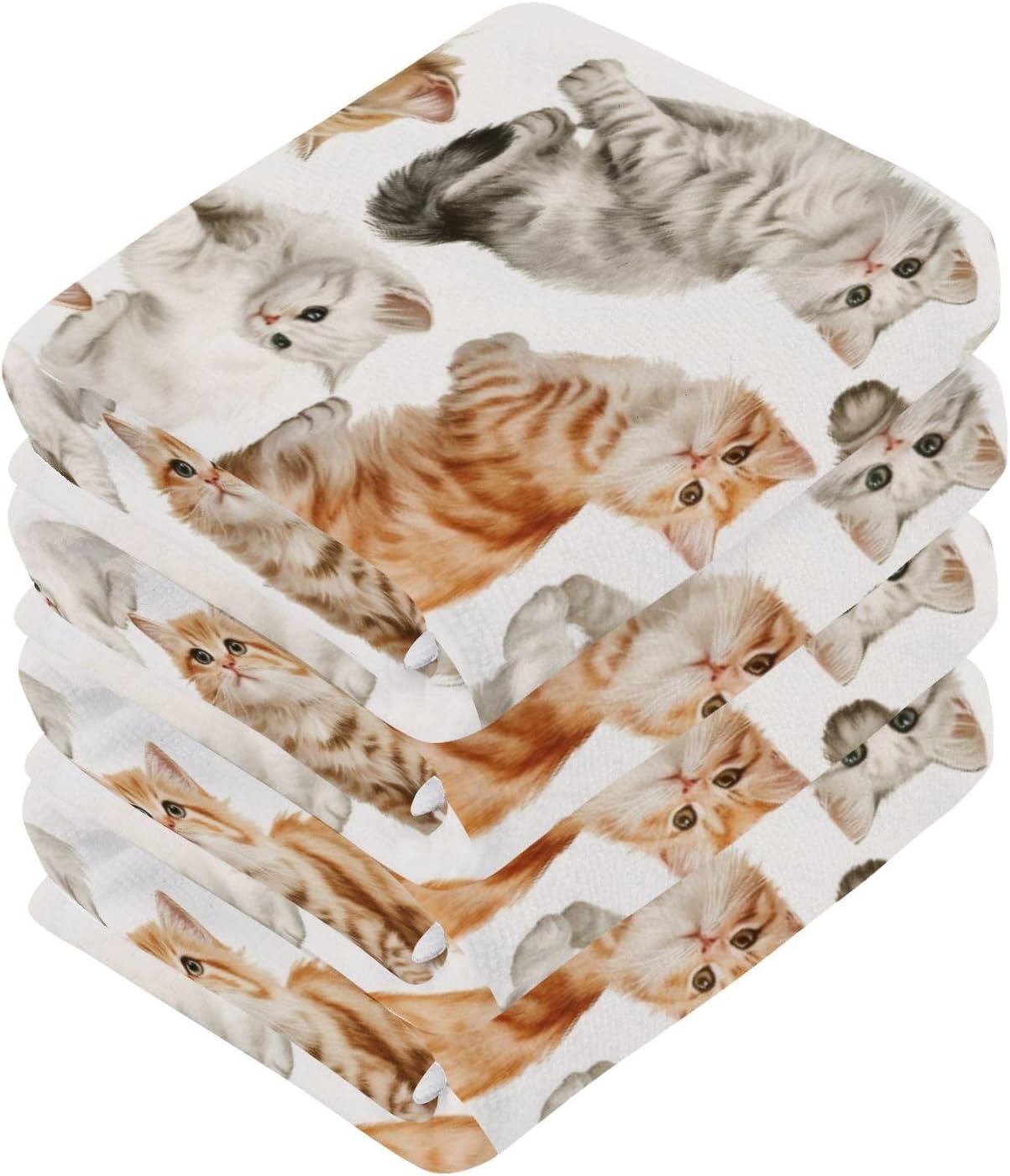 2-Pack Playful Cats Washcloths for Bathroom 1