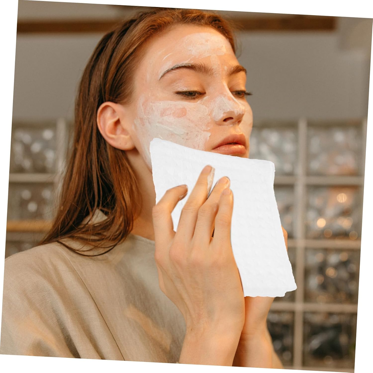 2-Piece Soft Honeycomb Face Towels for Daily Use