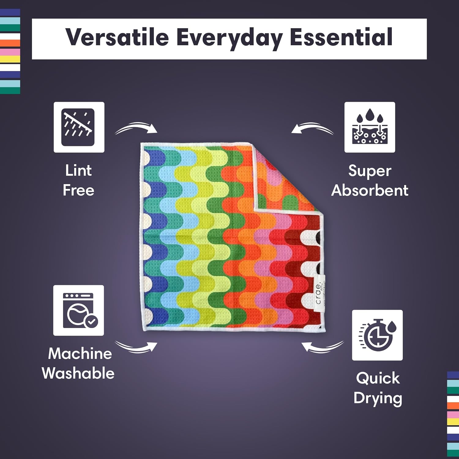 Double-Sided Microfiber Washcloths 12x12