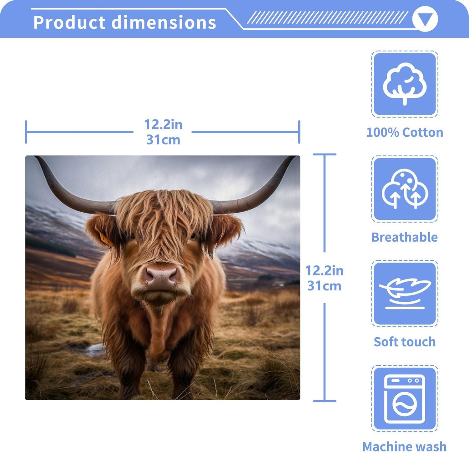 Highland Cow Washcloths