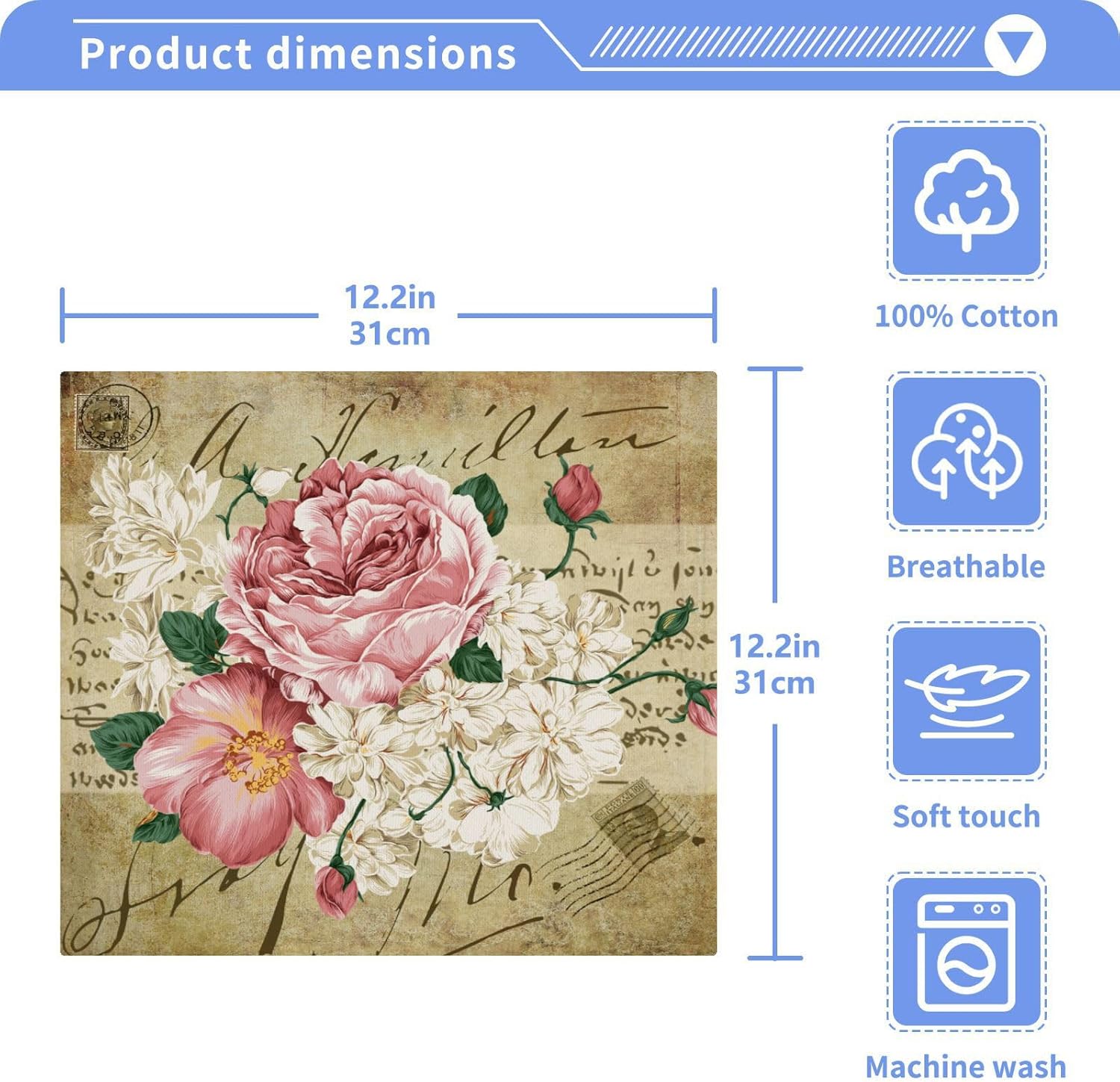 Luxury Floral Washcloth Set for bath beyond