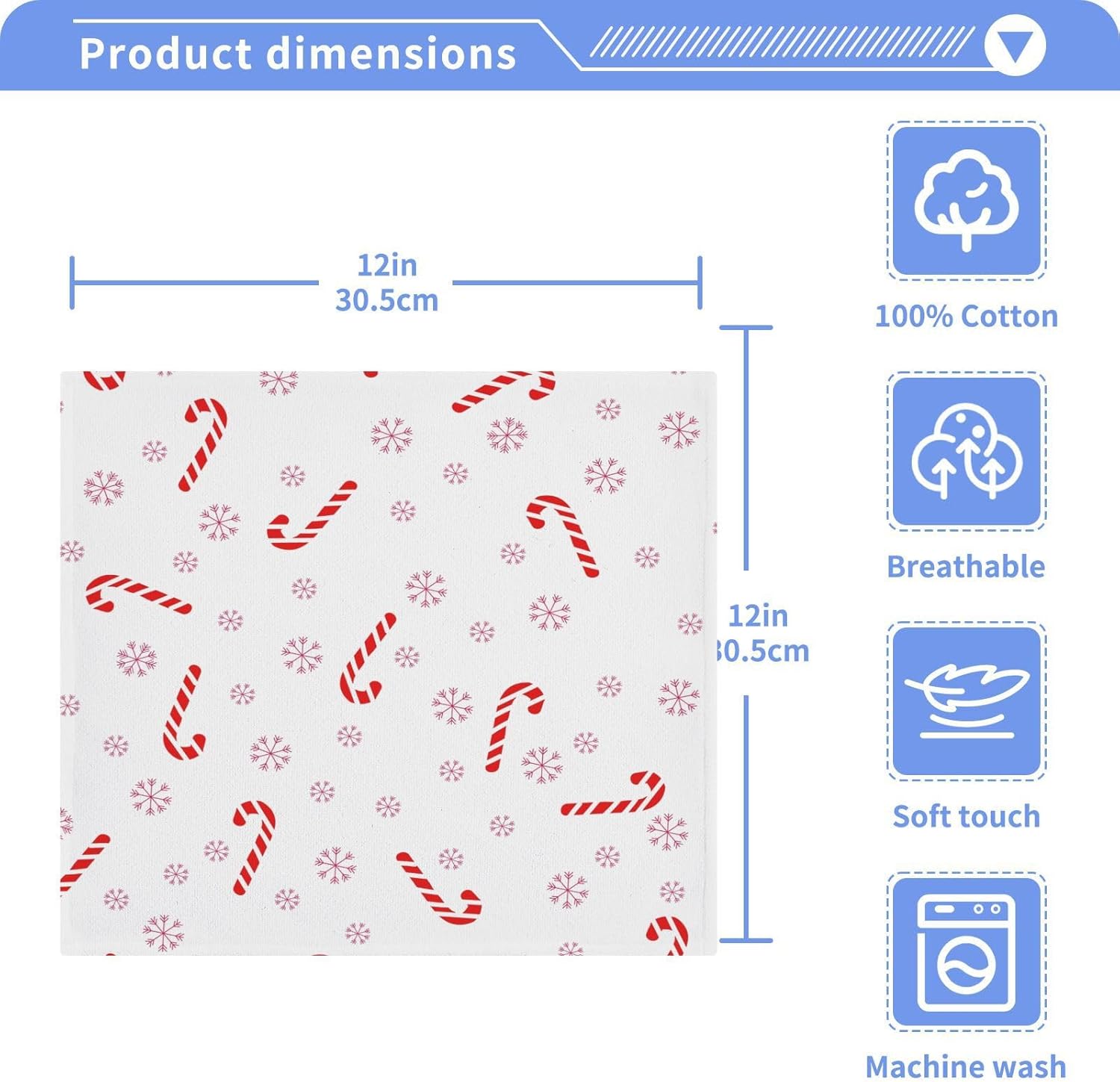 Stylish Christmas Candy Washcloth Set