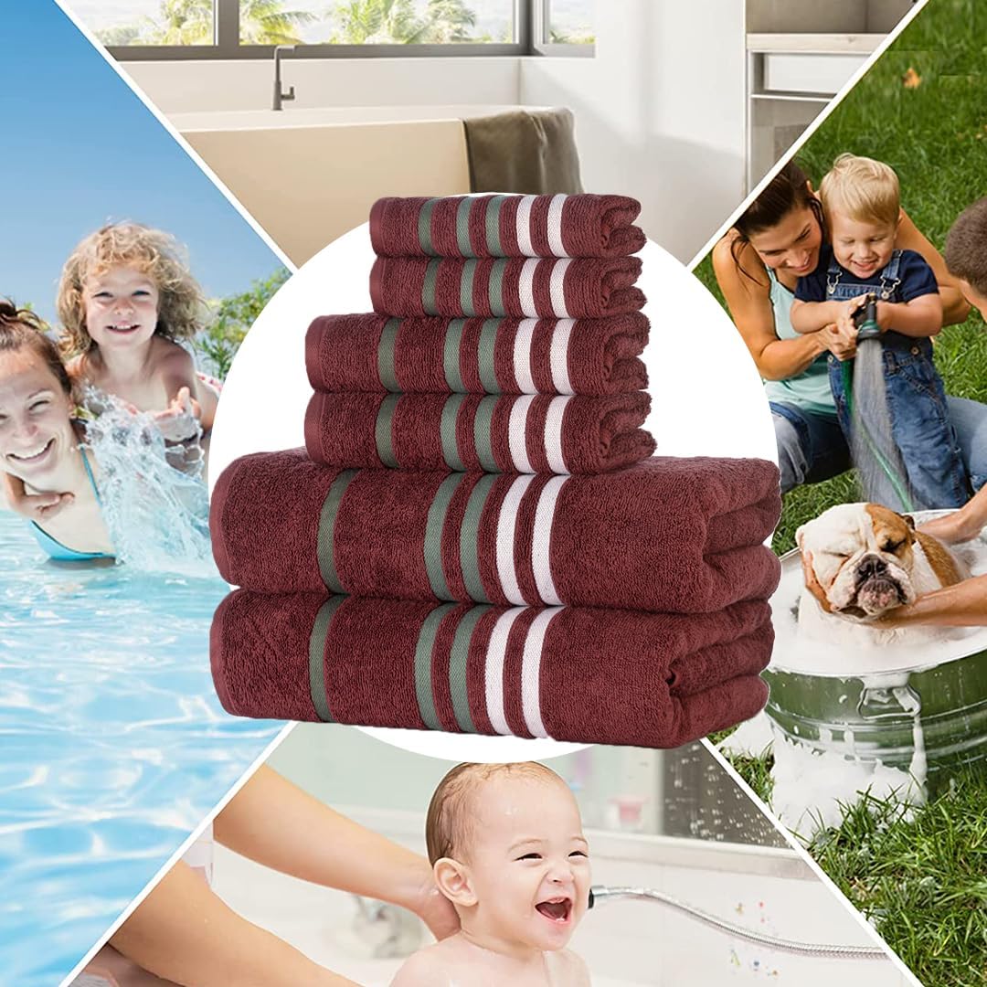 Elegant Washcloth Set Soft Egyptian Cotton 6-Piece Towels Premium Quality