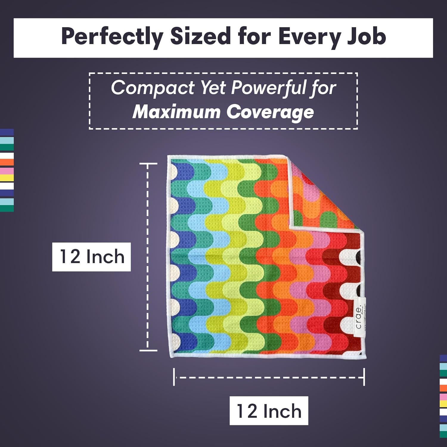 Double-Sided Microfiber Washcloths 12x12