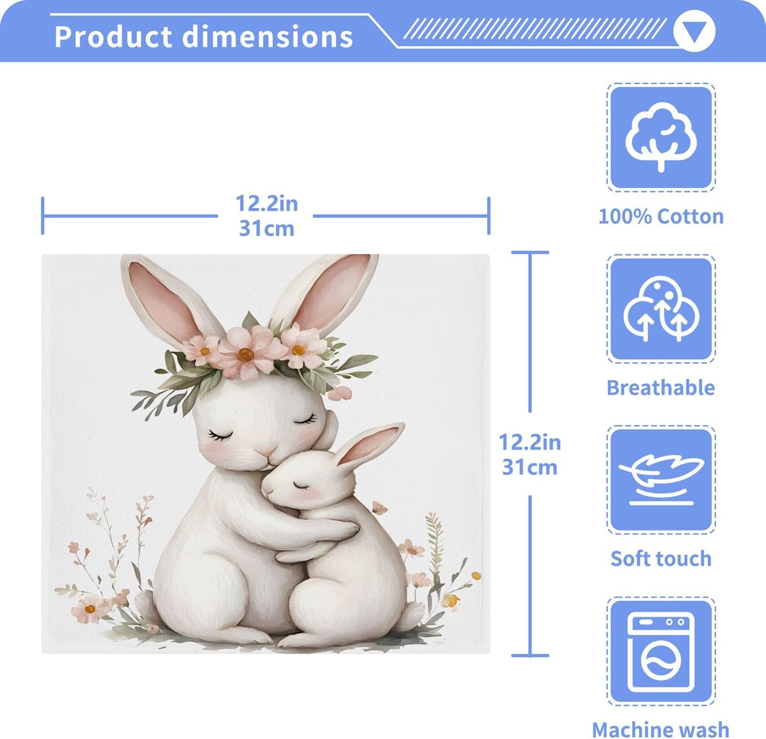 Kigai Hugging Bunny 4-Pack Soft Washable and Gentle