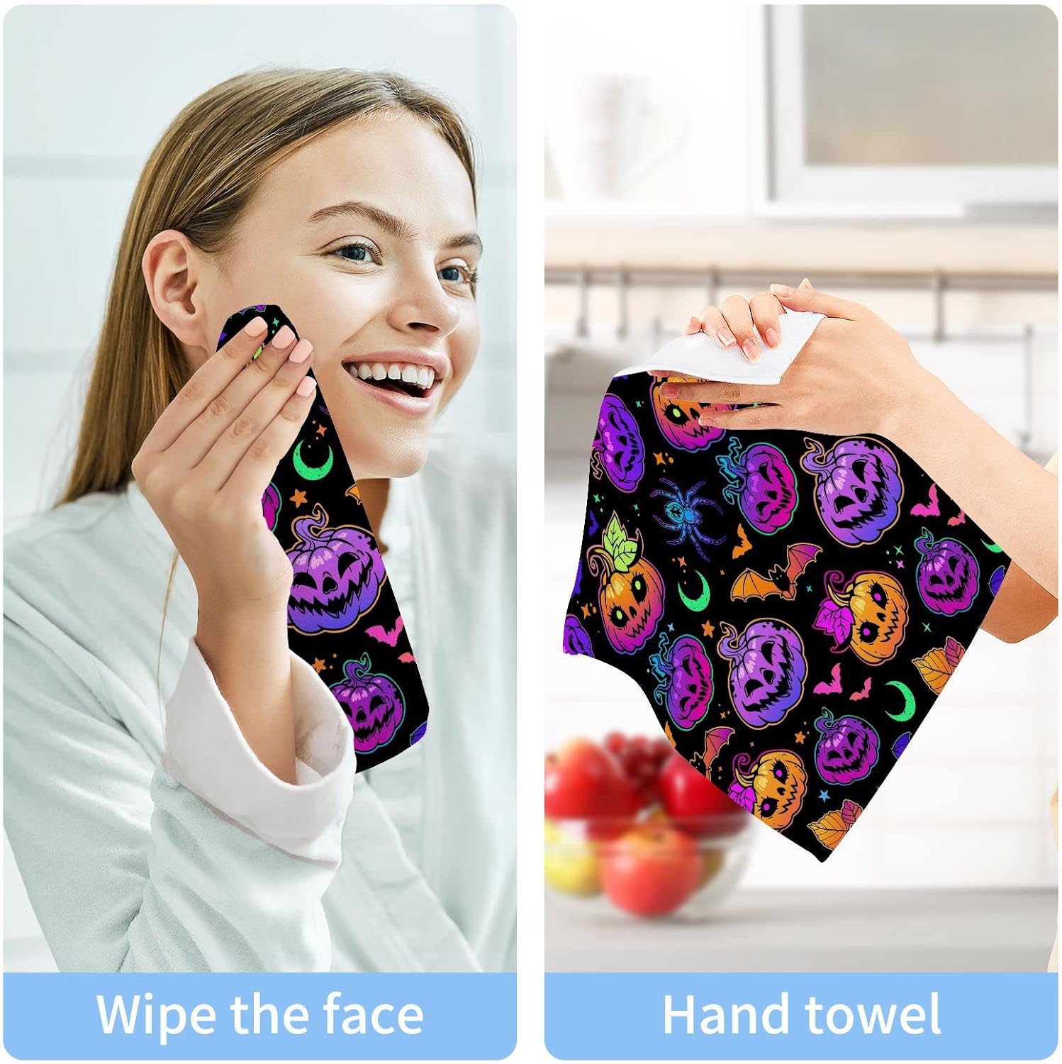Pumpkin Purple Wash Cloths 2-Piece Set - Soft Absorbent