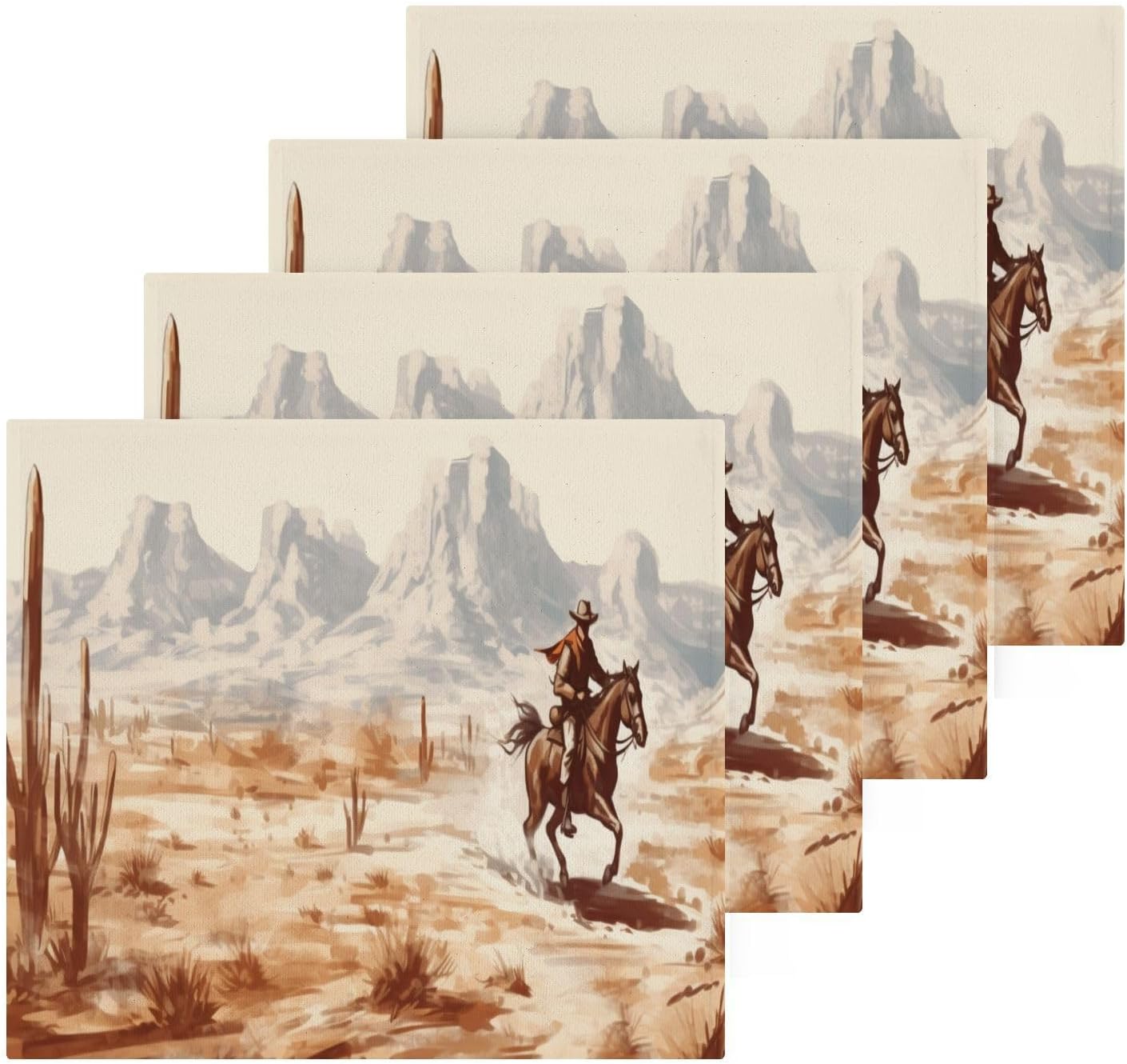 Cowboy Washcloth Set - Soft Reusable Face Towels for All Ages