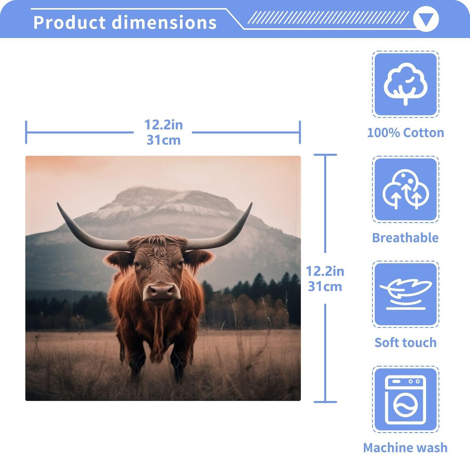Luxury Scottish Cow Washcloth Set - Soft Reusable Perfect for Relaxation