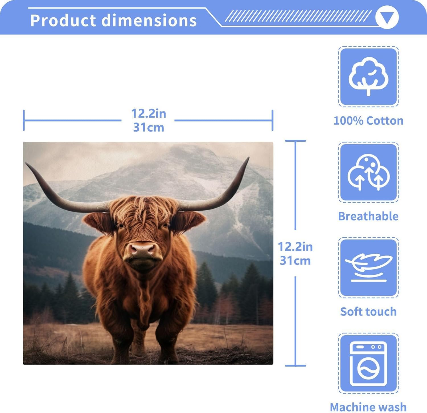 Highland Cow Washcloth Set